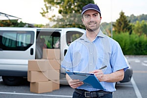 Portrait of confidence express courier