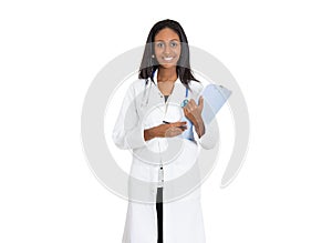 Portrait confident African American female doctor medical professional