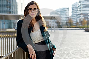 Portrait of a confident business woman wearing glasses