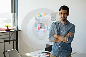 Portrait of confident businessman at office