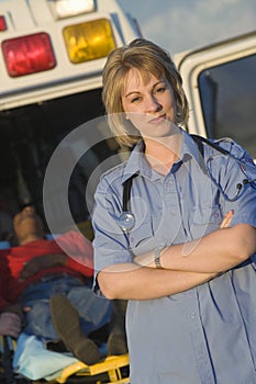 Portrait Of A Confident Female EMT Doctor