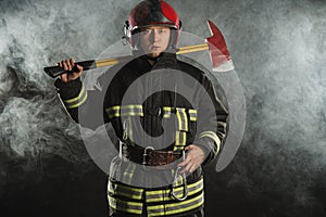 Portrait of confident fireman