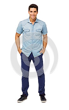 Portrait Of Confident Man With Hands In Pockets