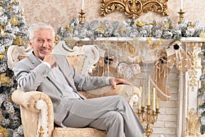 Portrait of a confident senior businessman sitting in chair