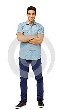 Portrait Of Confident Young Man Standing Arms Crossed