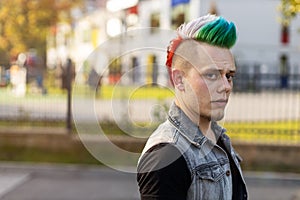 Young punk man outdoors photo