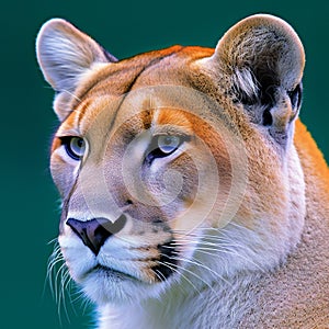 Portrait of cougar (Puma concolor) in profile