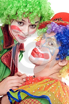 Portrait of a couple of clowns