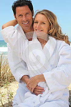 Portrait of couple on dunes