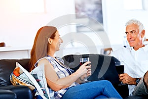 Portrait of a couple having a glass of red wine