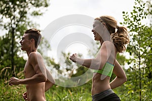 Portrait Of Couple Jogging