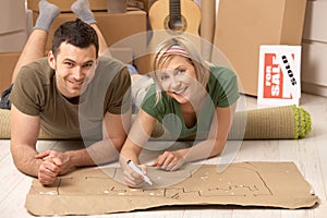 Portrait of couple planning their new home