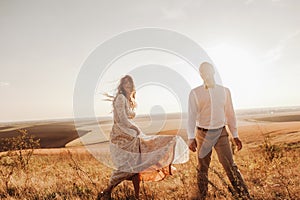 Portrait couples, tenderness love nature