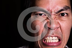 A portrait of crazing man because he doesn`t get what he wants. Angry emotion is represent serious, terrible and negative emotion