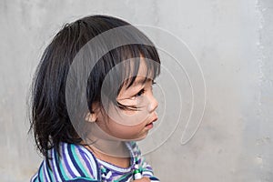 Portrait of crying baby girl