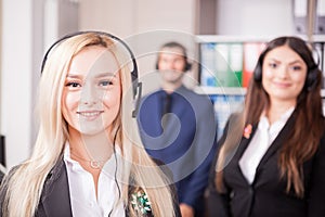 Portrait of customer support line worker