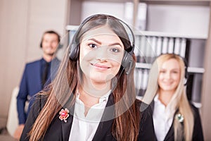 Portrait of customer support line worker