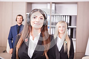 Portrait of customer support line worker