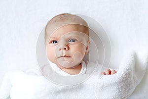 Portrait of cute adorable newborn baby child