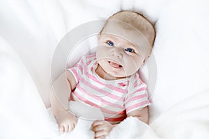 Portrait of cute adorable newborn baby child