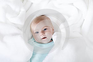 Portrait of cute adorable newborn baby child