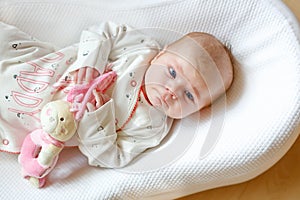 Portrait of cute adorable newborn baby child