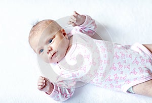 Portrait of cute adorable newborn baby child