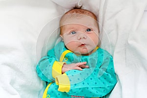 Portrait of cute adorable newborn baby child