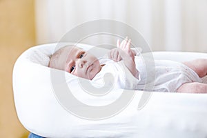 Portrait of cute adorable newborn baby child