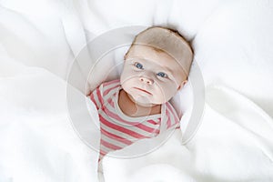 Portrait of cute adorable newborn baby child