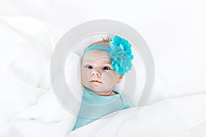 Portrait of cute adorable newborn baby child