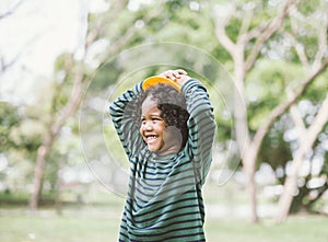 Portrait of a cute african american little boy smiling.