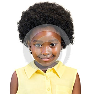 Portrait of cute african girl with afro hairstyle.