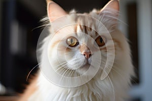 Portrait of a cute cat looking away. Bambino cat.Generative AI