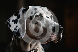 Portrait of a cute dalmatiner dog created with generative AI technology