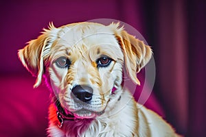 Portrait of a cute dog. Generated by AI.