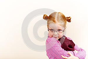 Portrait of cute elegant redhead girl