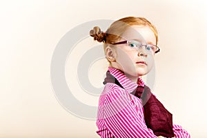 Portrait of cute elegant redhead girl