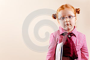 Portrait of cute elegant redhead girl