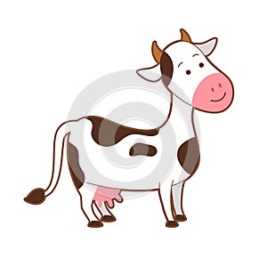 Portrait of cute farm cow