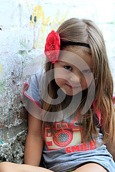 Portrait of a cute fashion little girl