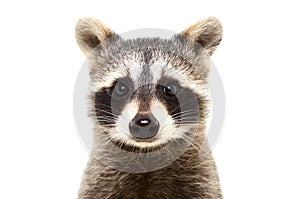 Portrait of a cute funny raccoon
