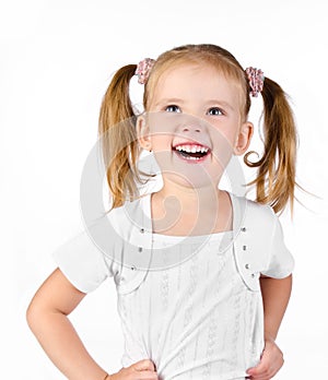 Portrait of cute laughing little girl