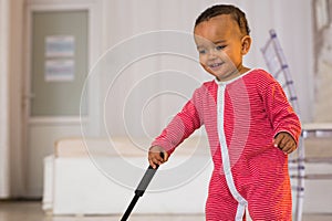 Portrait of a cute little African American boy smiling