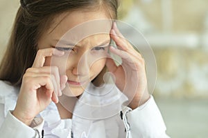 Portrait of a cute little girl crying