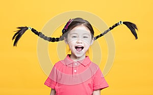 Portrait of cute little girl having fun