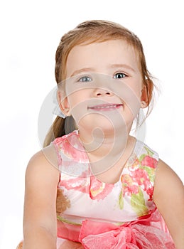 Portrait of cute little girl in princess dress