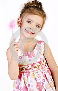 Portrait of cute little girl in princess dress