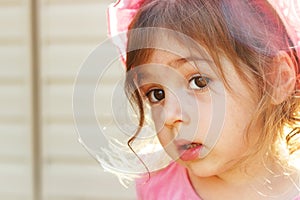 portrait of Cute little girl thinking