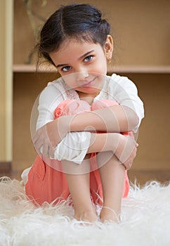 Portrait of cute little hispanic girl